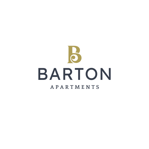 The image is a logo for Barton Apartments.